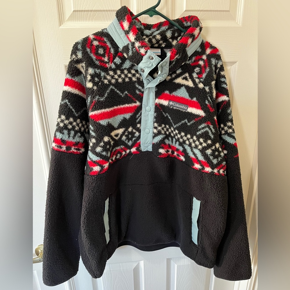 Columbia Fleece Snap Button Sweater Men’s XL